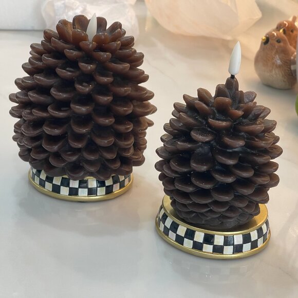 MacKenzie Childs Pinecone Flameless Candles (set of 2) - Picture 5 of 14
